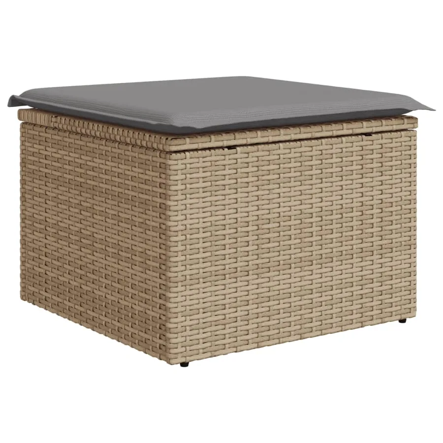 Salon de jardin et coussins 12 pcs mélange beige résine tressée - 12