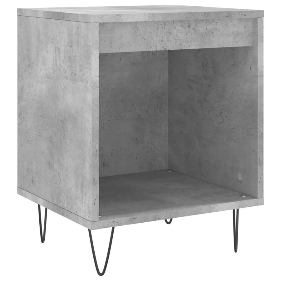 Table de chevet gris béton 40x35x50 cm bois d’ingénierie - 2