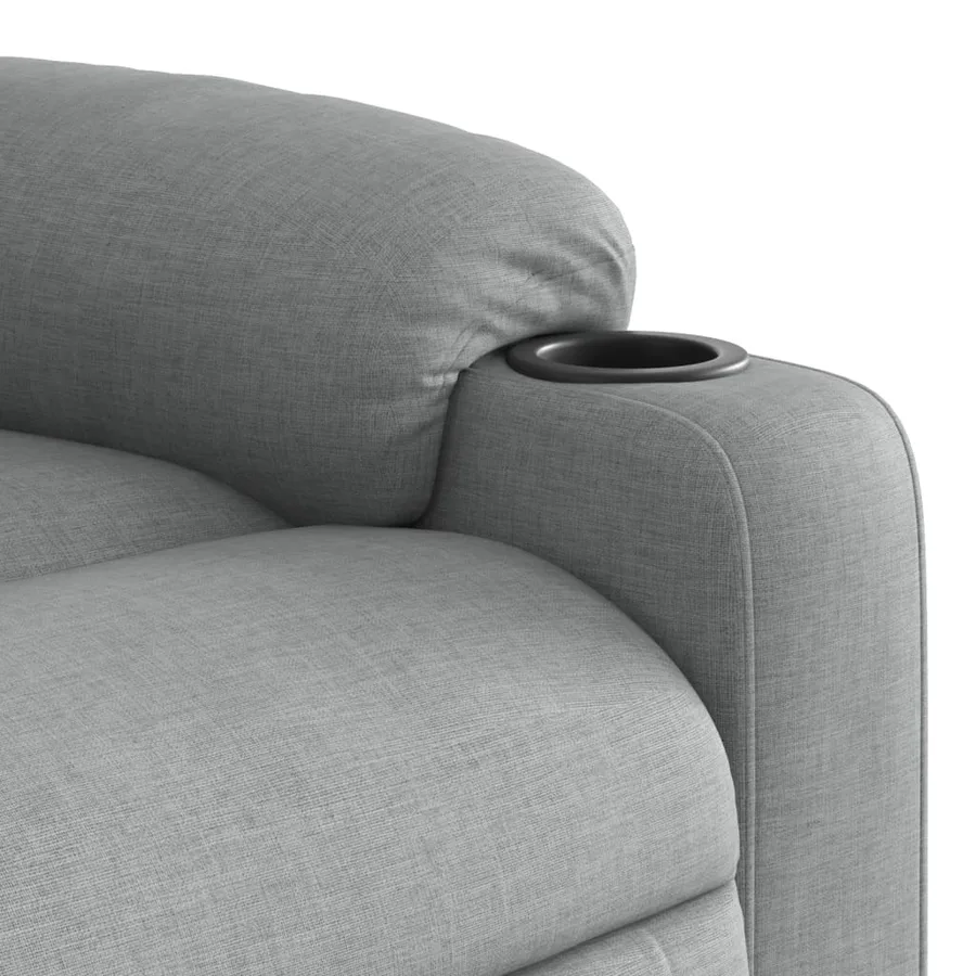 Fauteuil inclinable de massage en tissu gris clair - 9