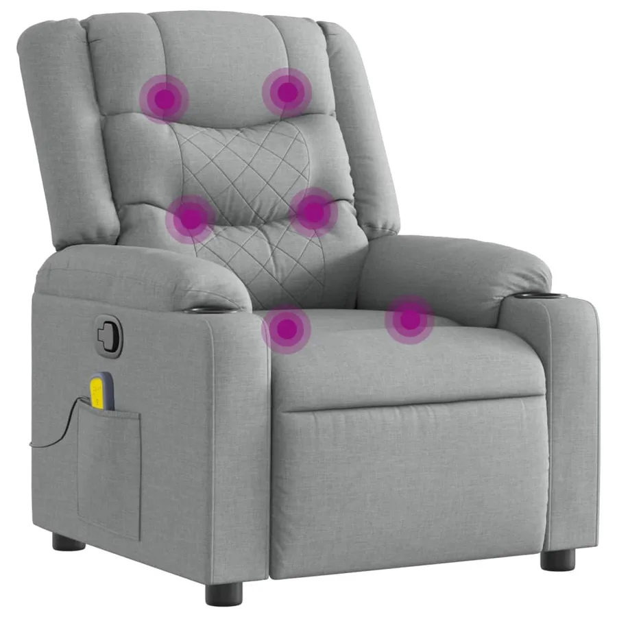 Fauteuil de massage inclinable Gris clair Tissu - 2