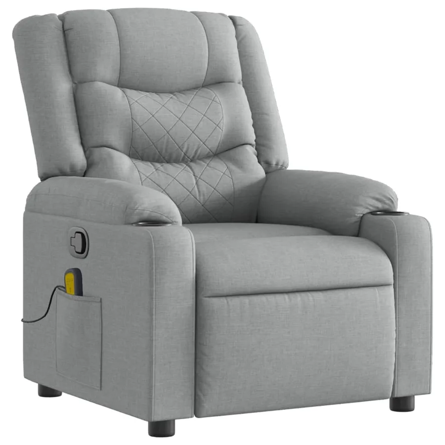 Fauteuil de massage inclinable Gris clair Tissu - 3