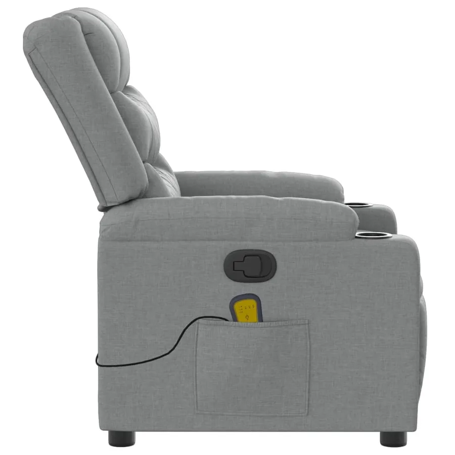 Fauteuil de massage inclinable Gris clair Tissu - 8