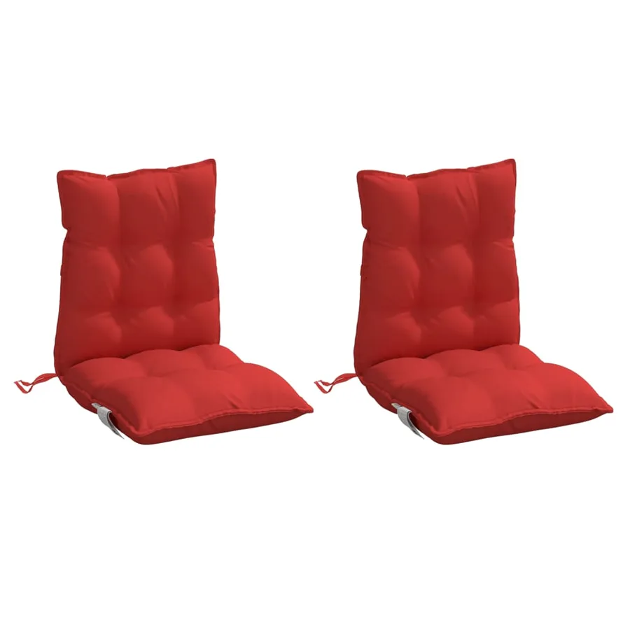 Coussins de chaise à dossier bas lot de 2 rouge tissu oxford - 3
