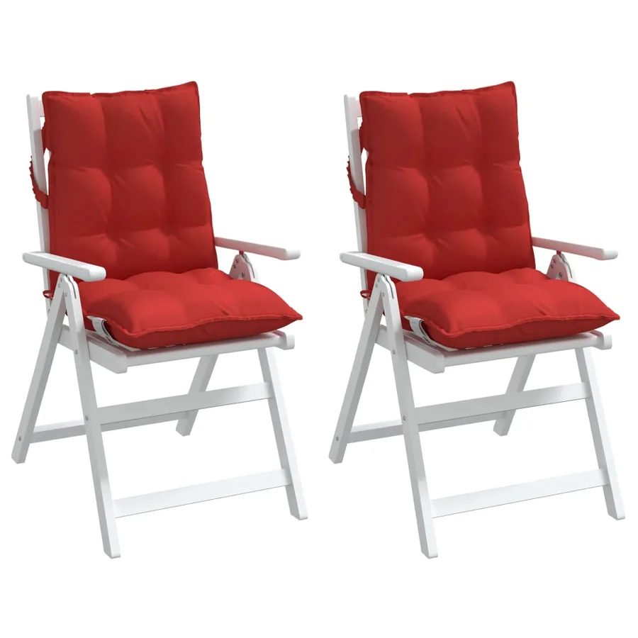 Coussins de chaise à dossier bas lot de 2 rouge tissu oxford - 4