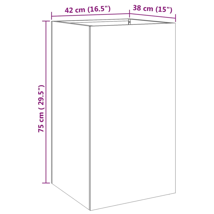 Jardinière argenté 42x38x75 cm acier inoxydable - 10