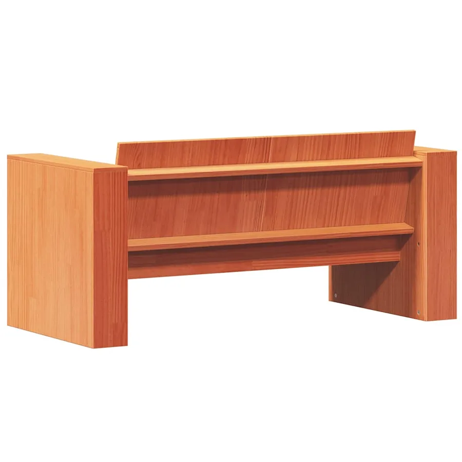 Canapé de jardin 2 places cire marron bois pin massif - 6