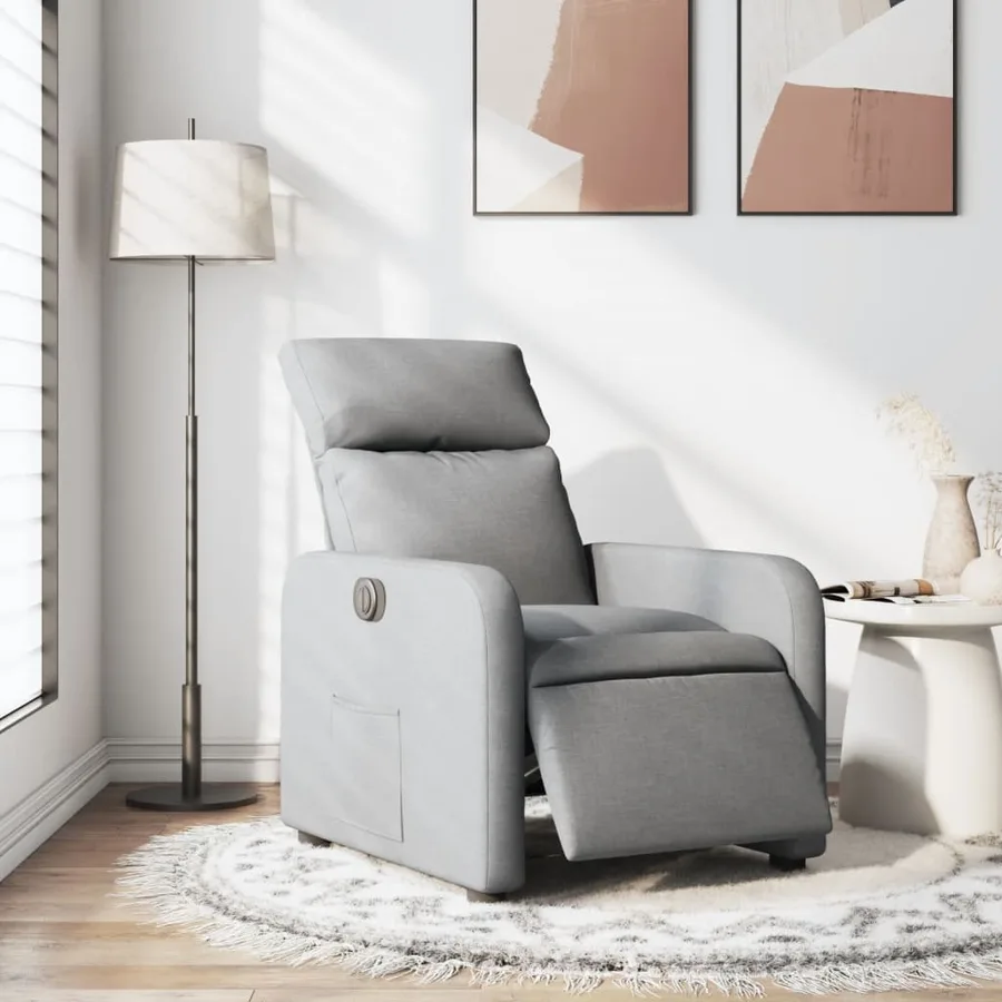 Fauteuil inclinable électrique Gris clair Tissu - 16