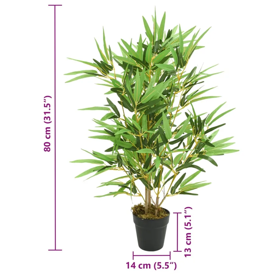 Bambou artificiel 368 feuilles 80 cm vert - 4