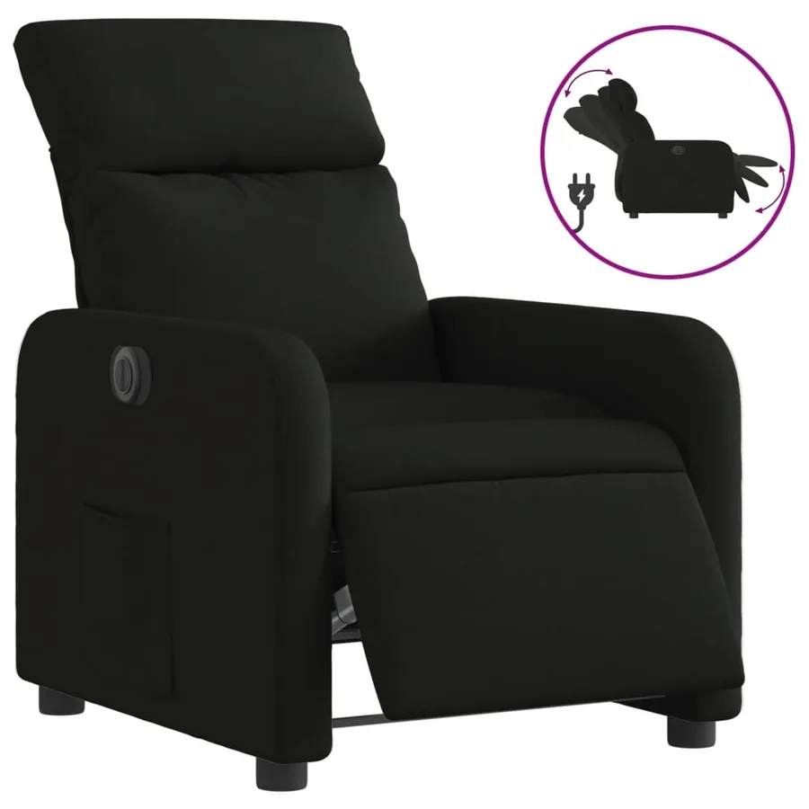 Fauteuil inclinable électrique Noir Tissu - 2