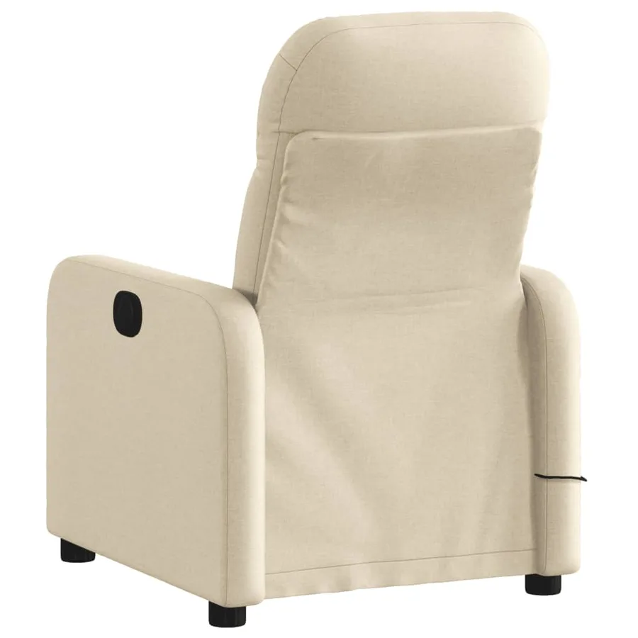 Fauteuil inclinable de massage crème tissu - 4