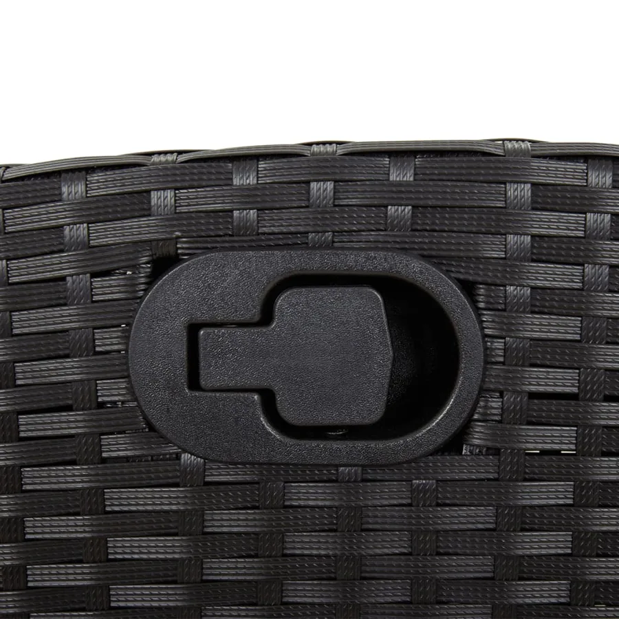 Banc inclinable de jardin avec coussins noir résine tressée - 8