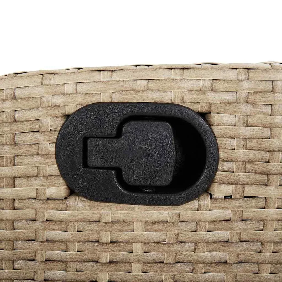 Banc inclinable de jardin avec coussins beige résine tressée - 8