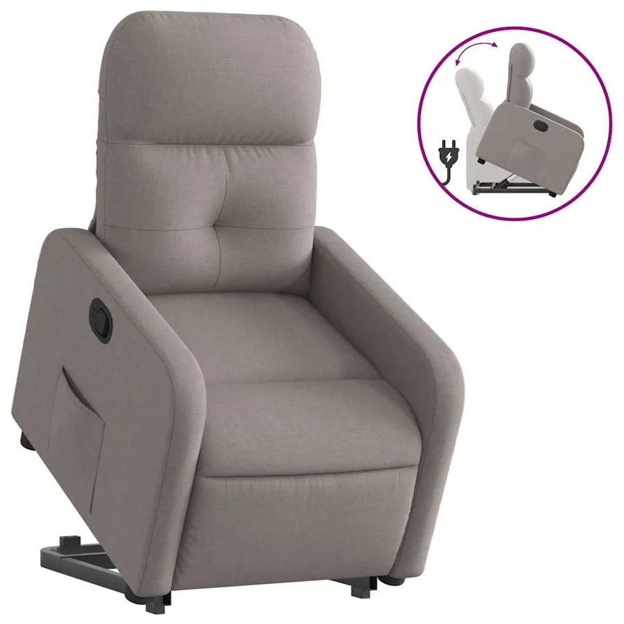 Fauteuil inclinable taupe tissu - 2