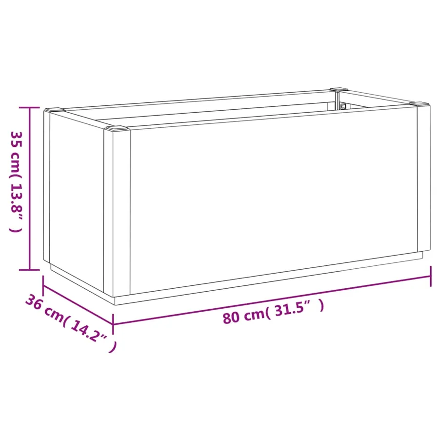 Jardinière marron clair 80x36x35 cm PP - 10