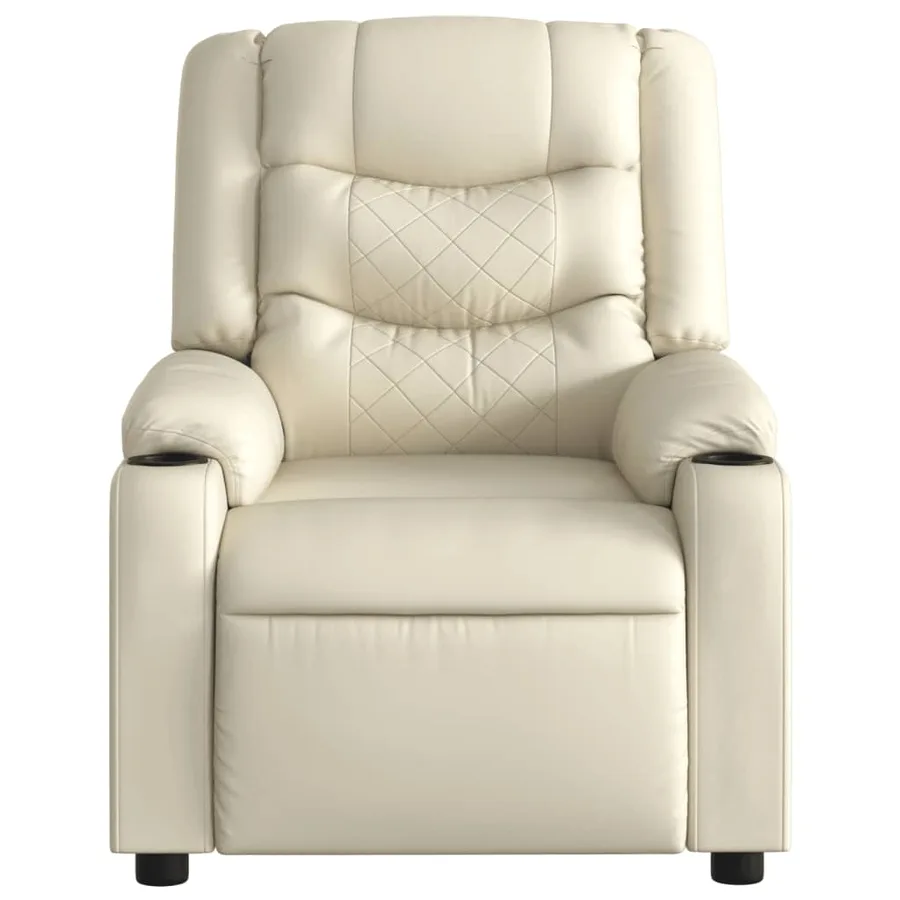 Fauteuil inclinable de massage Crème Similicuir - 7