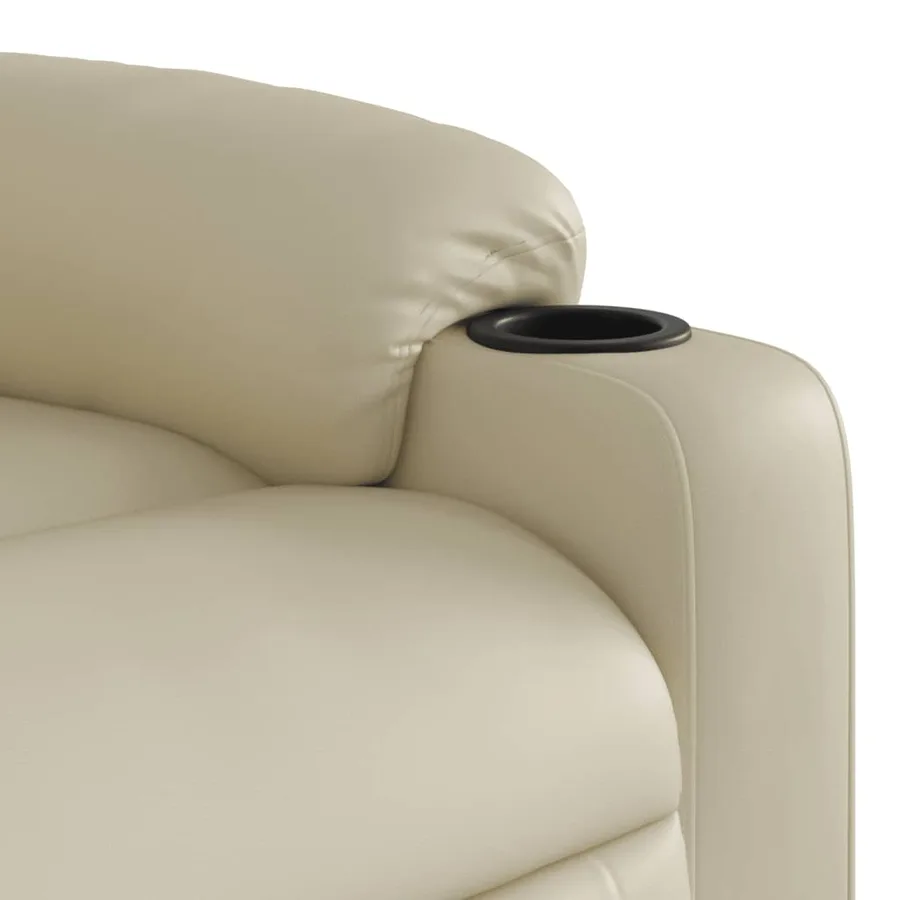 Fauteuil inclinable de massage Crème Similicuir - 9