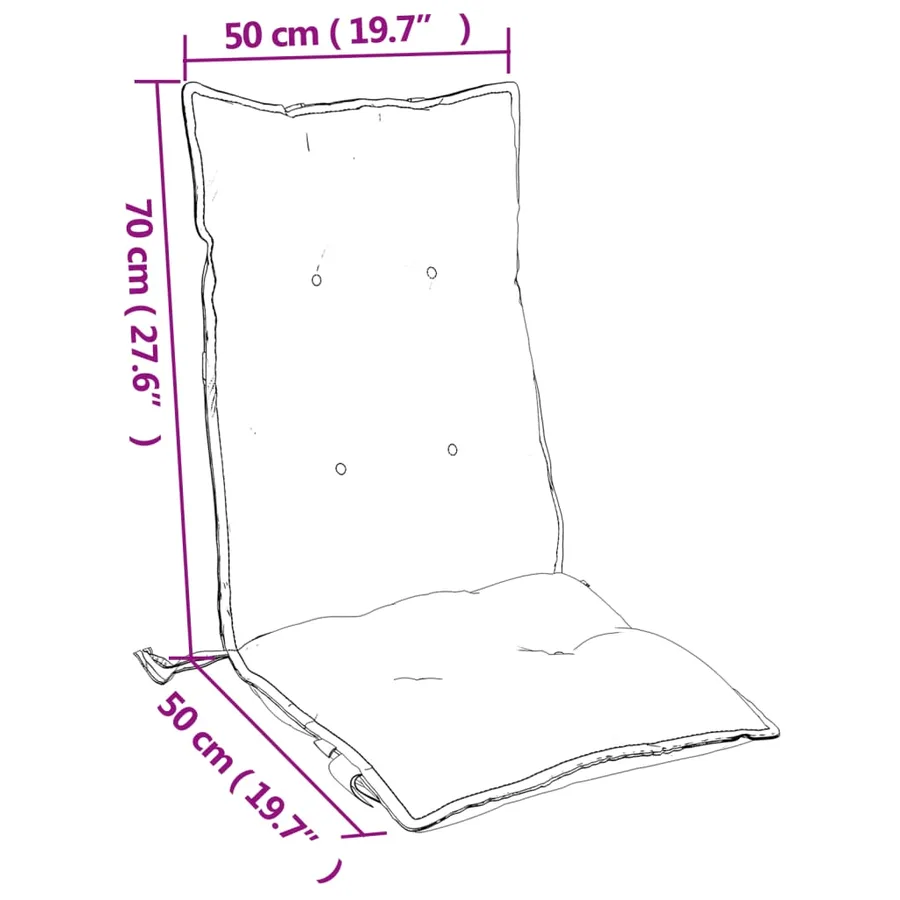 Coussins de chaise à dossier haut lot de 6 vert vif - 10