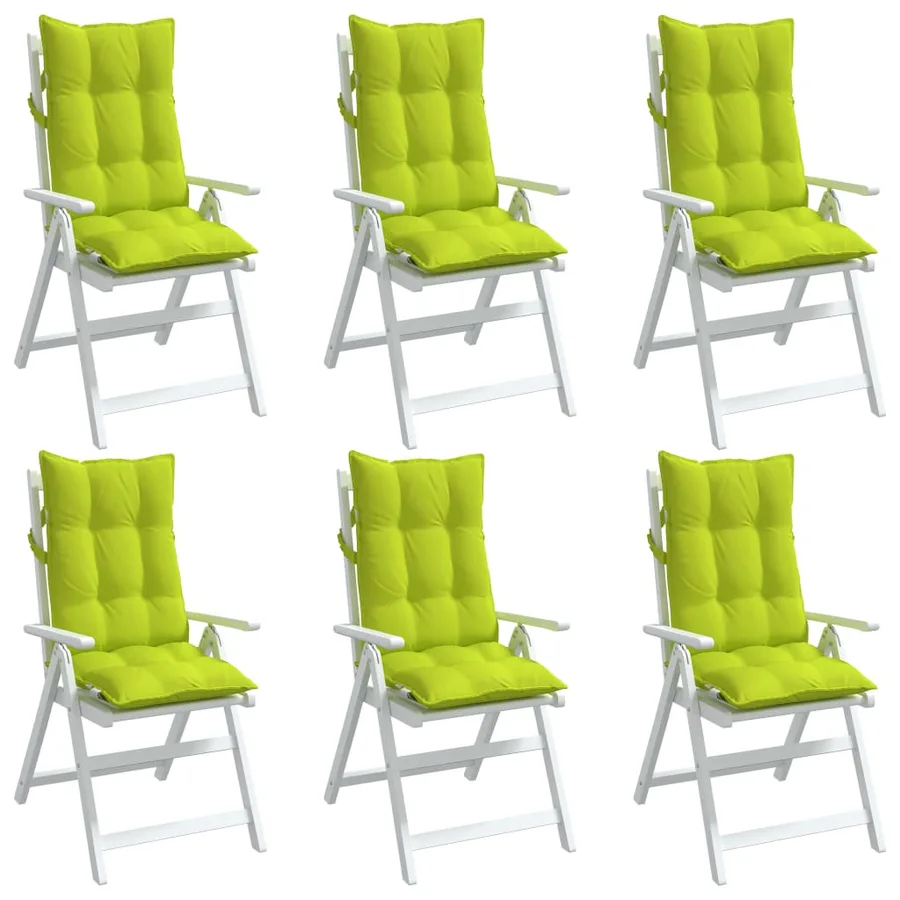 Coussins de chaise à dossier haut lot de 6 vert vif - 4