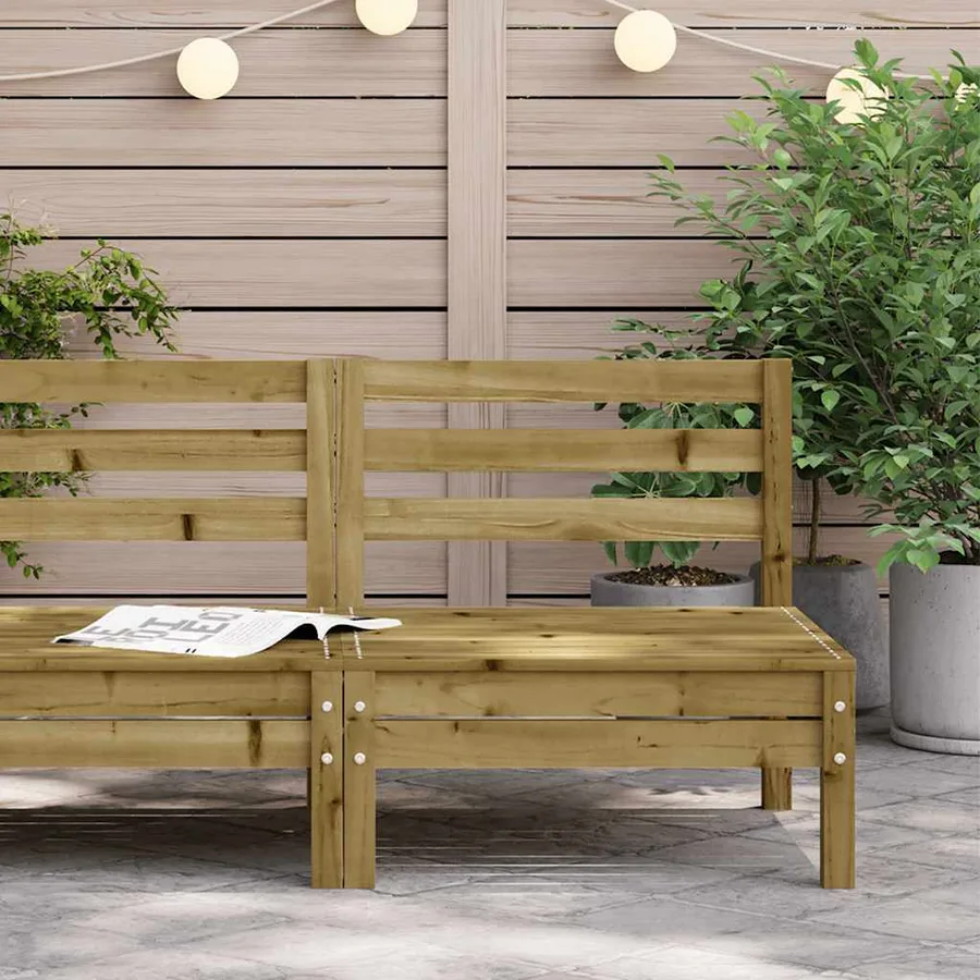 Canapé de jardin sans accoudoirs bois pin imprégné - 3