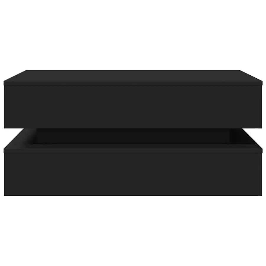 Table basse avec lumières LED noir 90x50x40 cm - 7