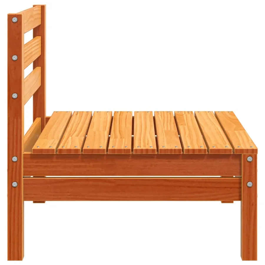 Canapé de jardin sans accoudoirs cire marron bois de pin massif - 5