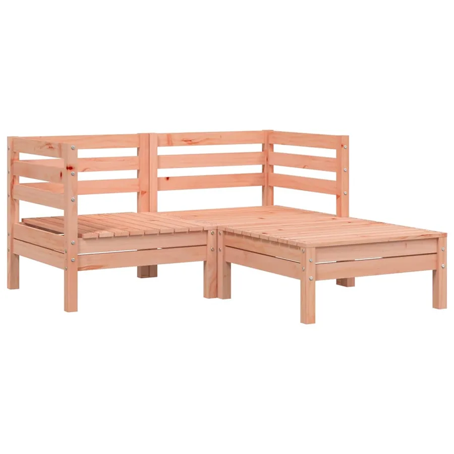 Canapé de jardin 2 places avec repose-pied bois massif douglas - 2