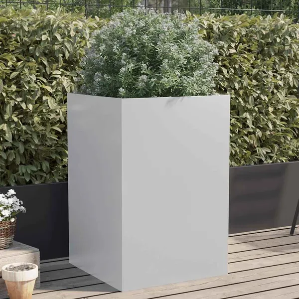 Jardinière argenté 52x48x75 cm acier galvanisé