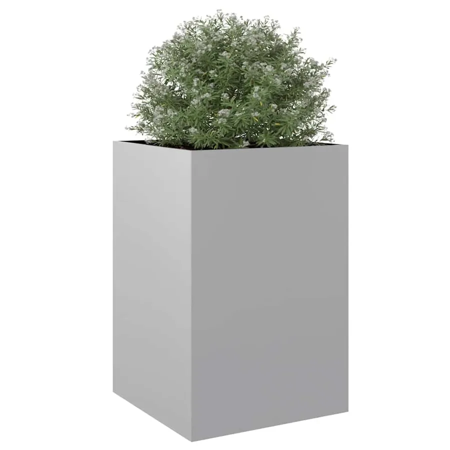 Jardinière argenté 52x48x75 cm acier galvanisé - 4