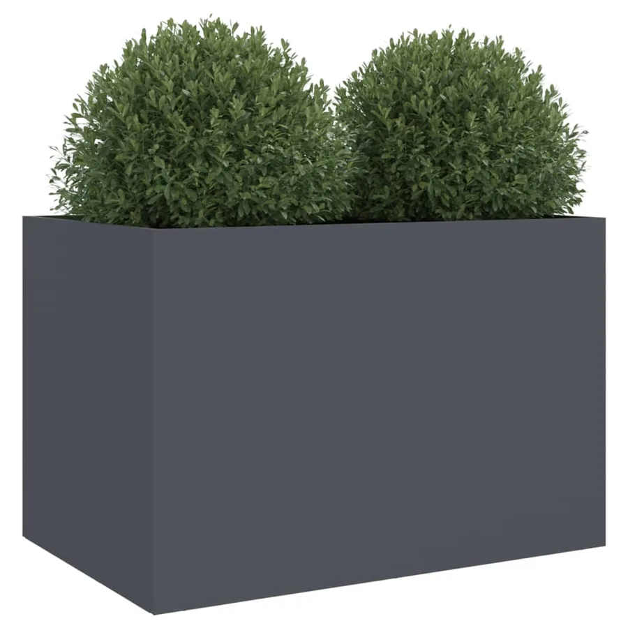 Jardinière anthracite 62x40x39 cm acier - 4