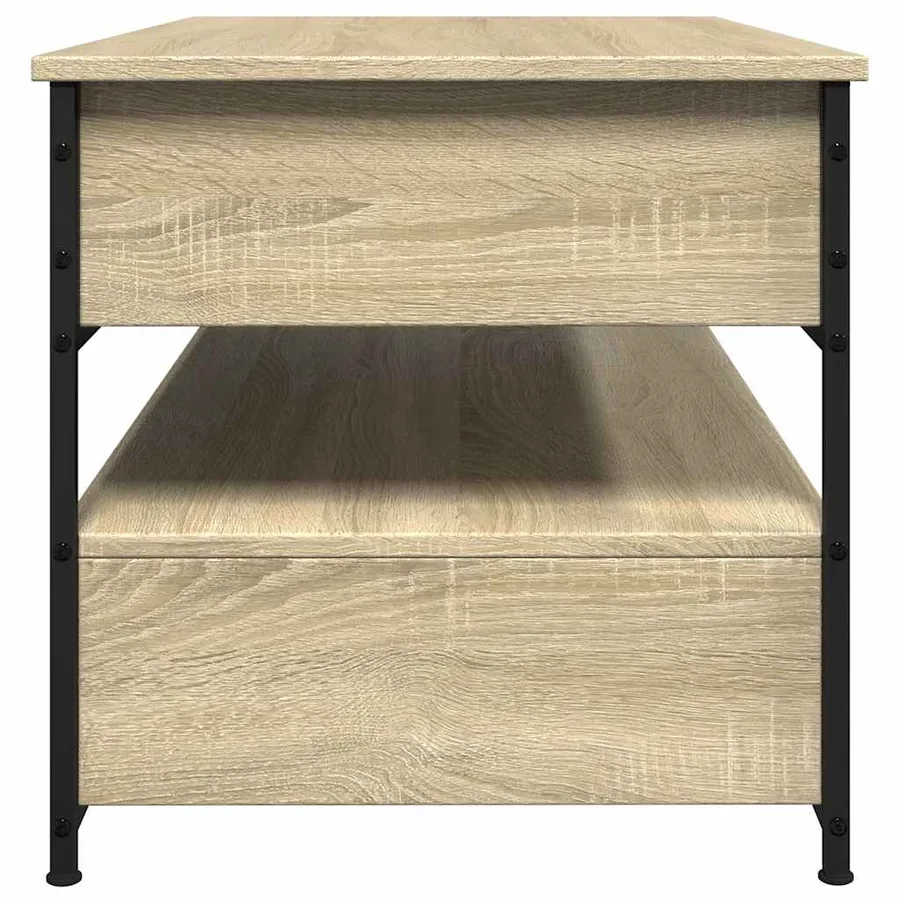 Table basse chêne sonoma 85x50x50 cm bois d'ingénierie et métal - 6