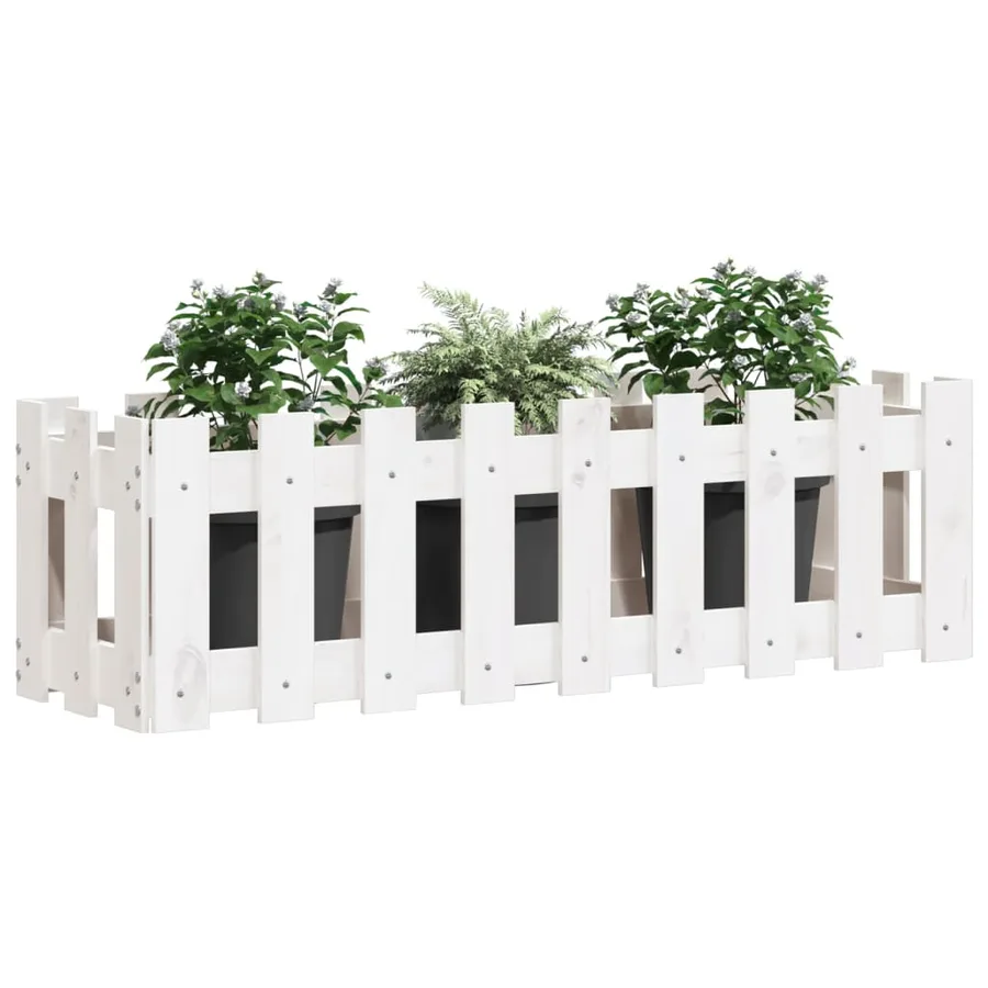 Lit surélevé de jardin design de clôture 100x30x30cm pin massif - 3