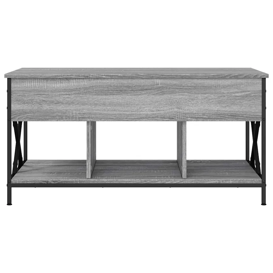 Table basse sonoma gris 100x55x50 cm bois d'ingénierie et métal - 5