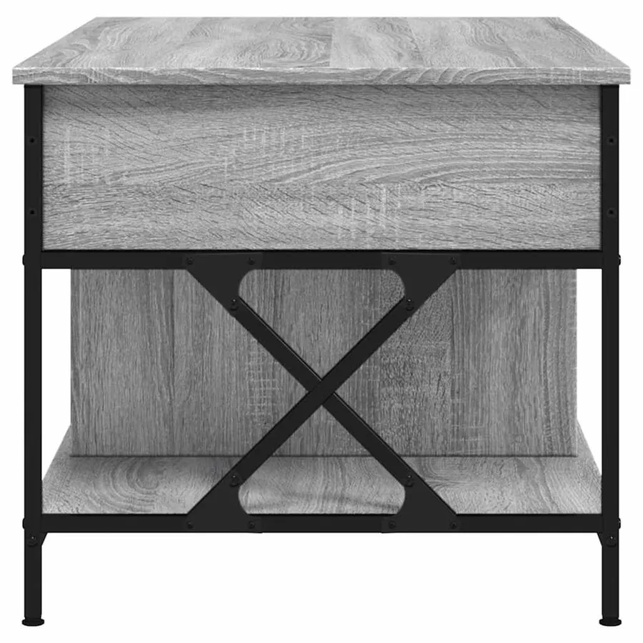 Table basse sonoma gris 100x55x50 cm bois d'ingénierie et métal - 6