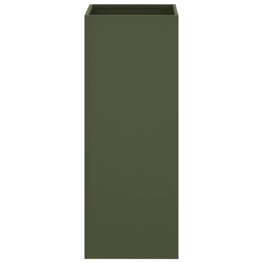 Jardinière vert olive 32x29x75 cm acier - 4
