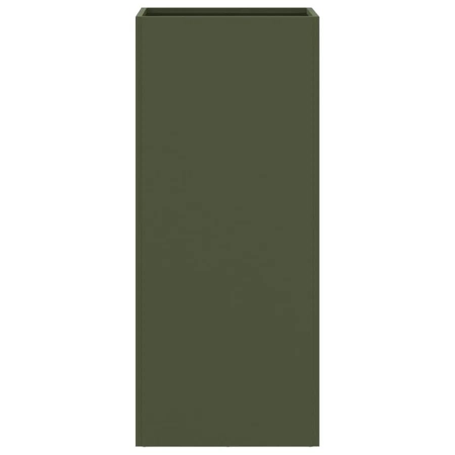 Jardinière vert olive 32x29x75 cm acier - 5