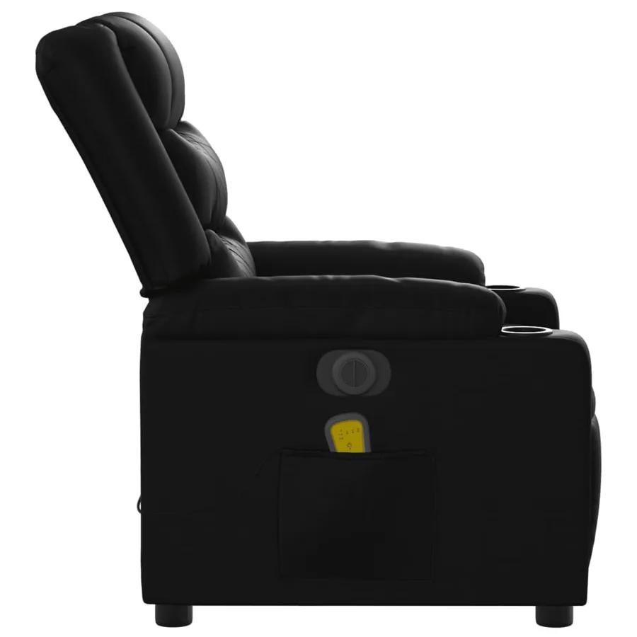 Fauteuil de massage inclinable électrique noir similicuir - 10