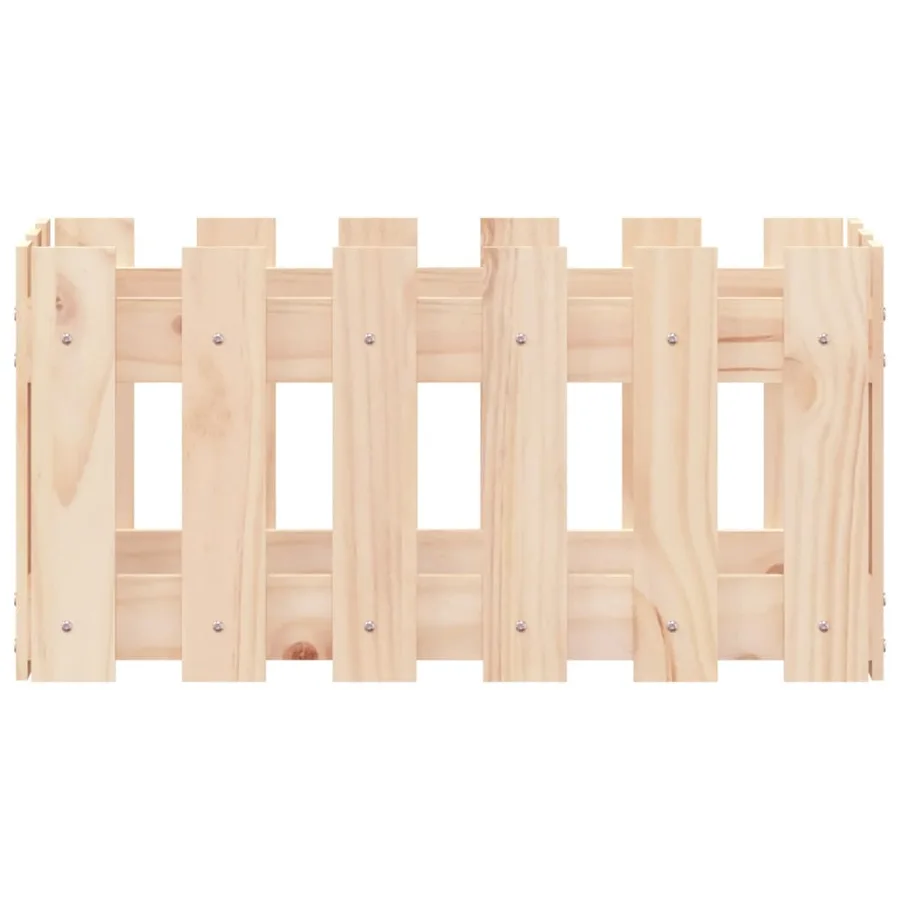 Jardinière avec design de clôture 60x30x30 cm pin massif - 5