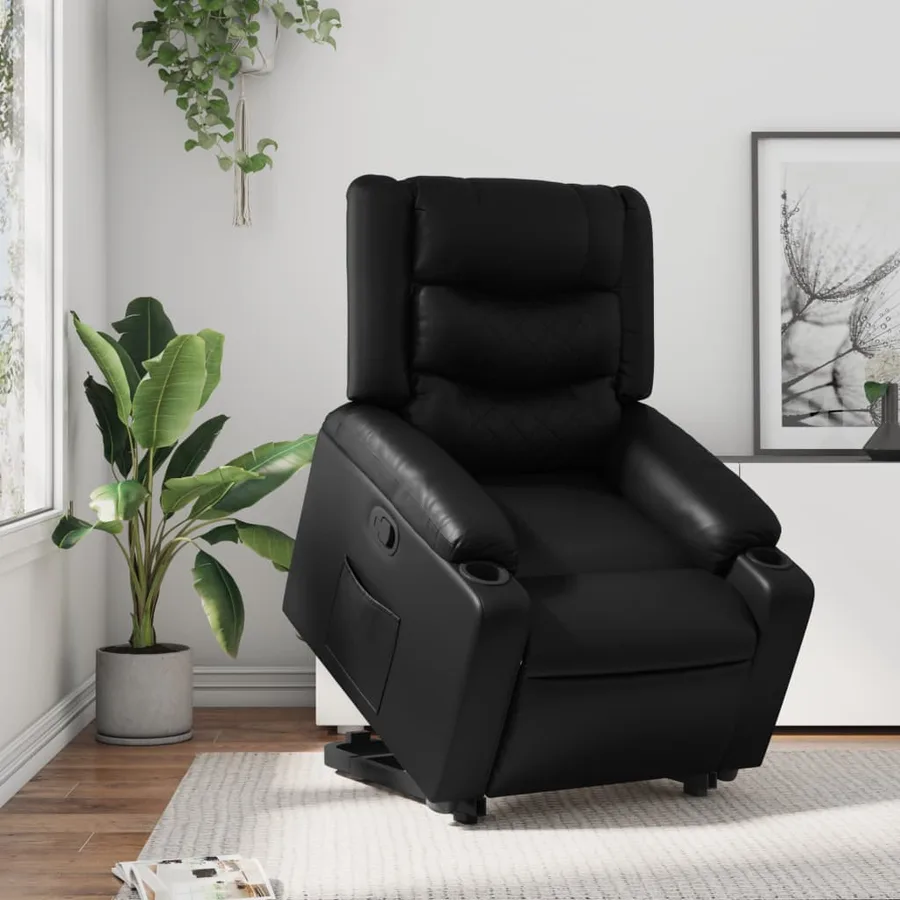 Fauteuil inclinable Noir Similicuir - 16