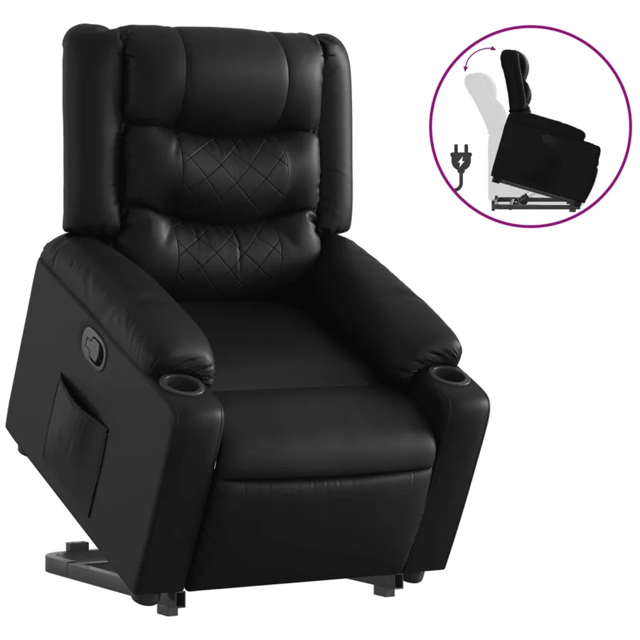 Fauteuil inclinable Noir Similicuir - 2