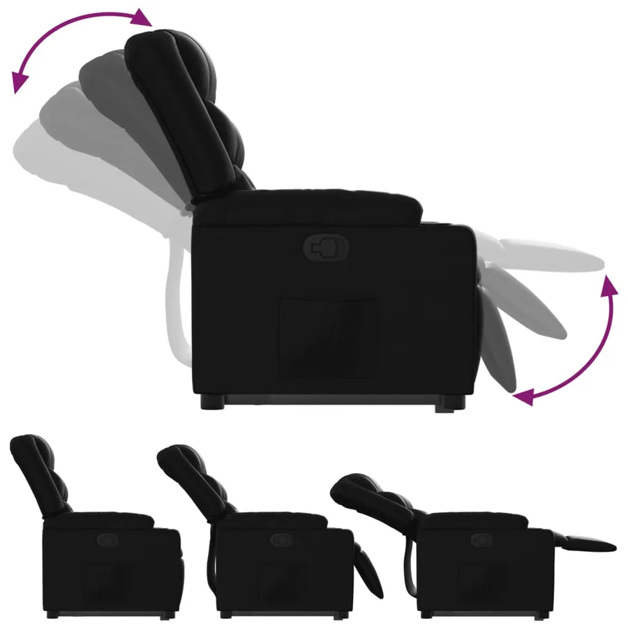 Fauteuil inclinable Noir Similicuir - 7