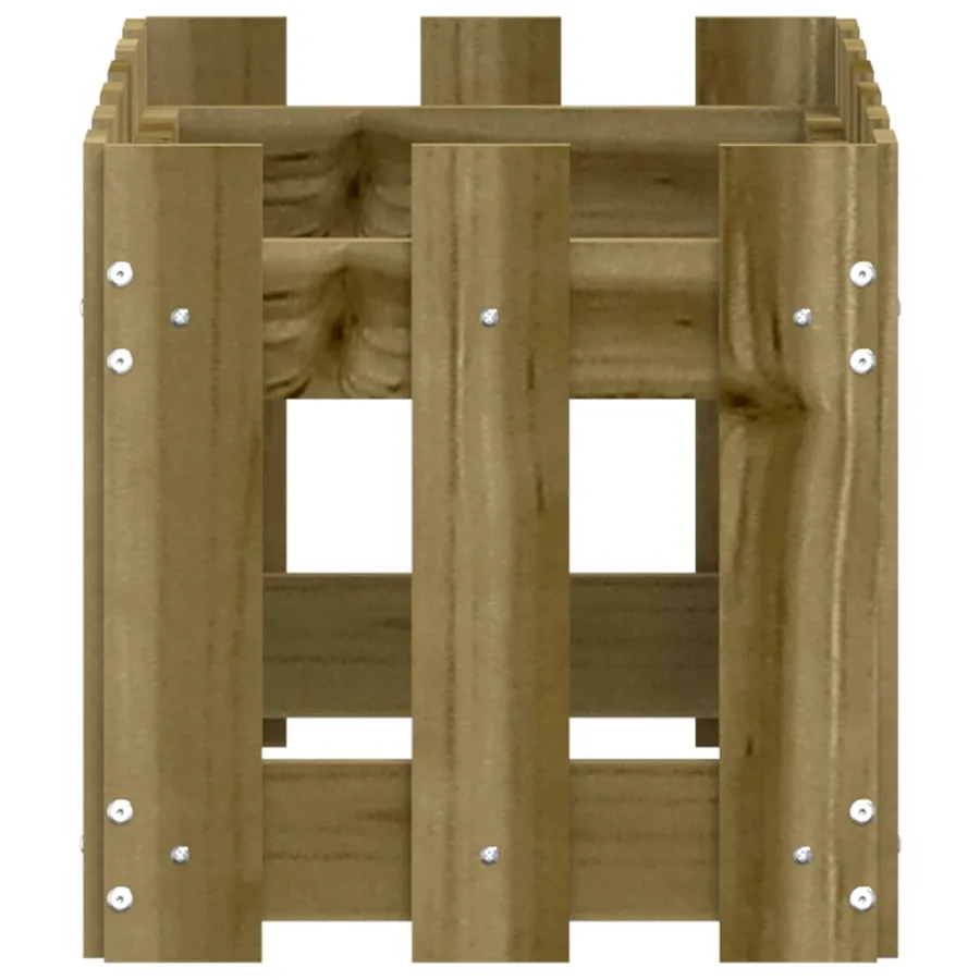 Jardinière avec design de clôture 60x30x30 cm pin imprégné - 6