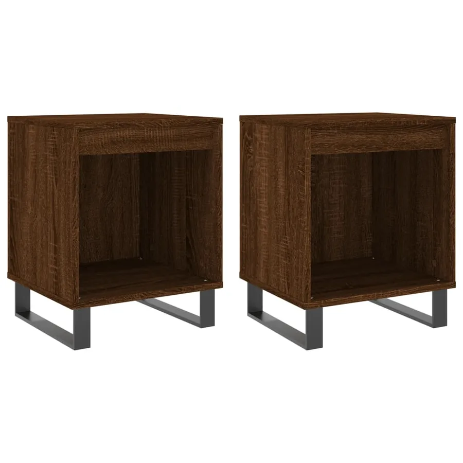 Tables de chevet 2 pcs chêne marron 40x35x50 cm bois ingénierie - 2