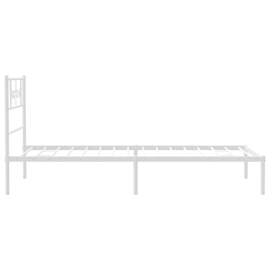 Cadre de lit métal sans matelas avec tête de lit blanc 90x190cm - 6