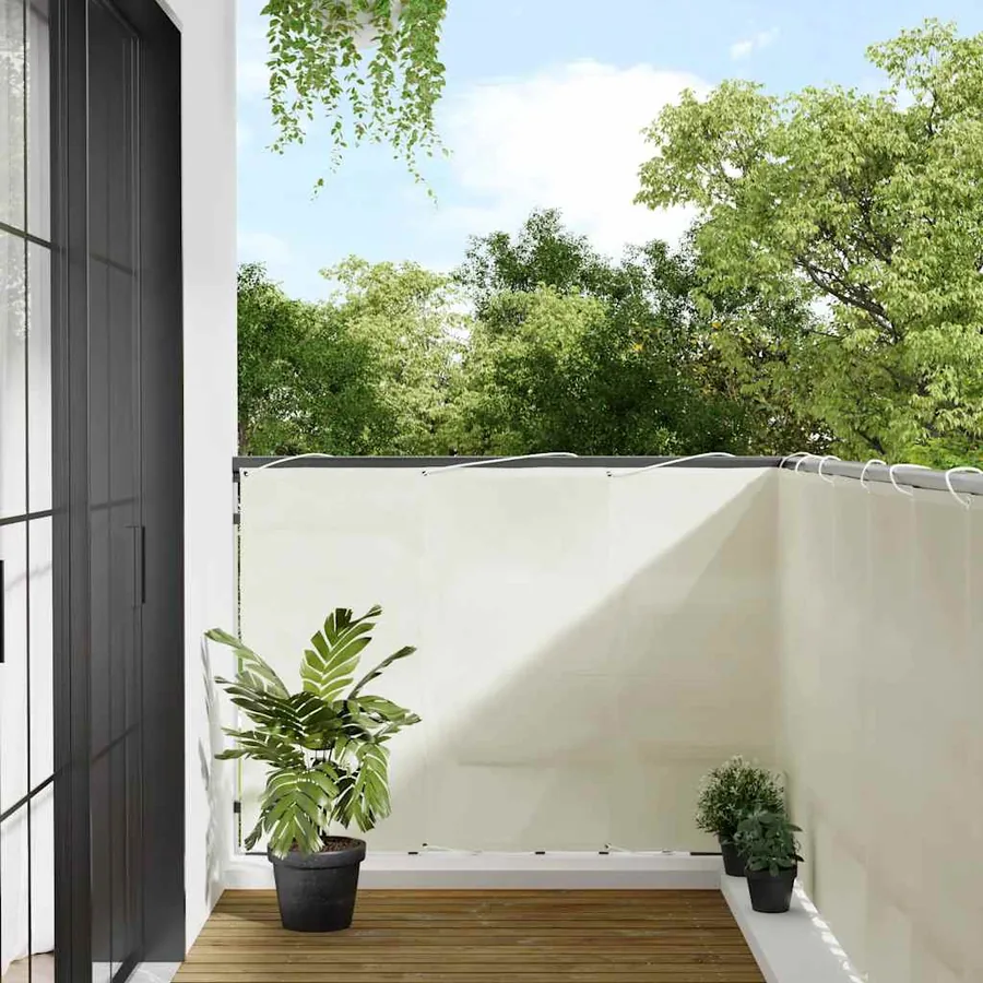 Écran de balcon crème 120x700 cm 100% polyester oxford