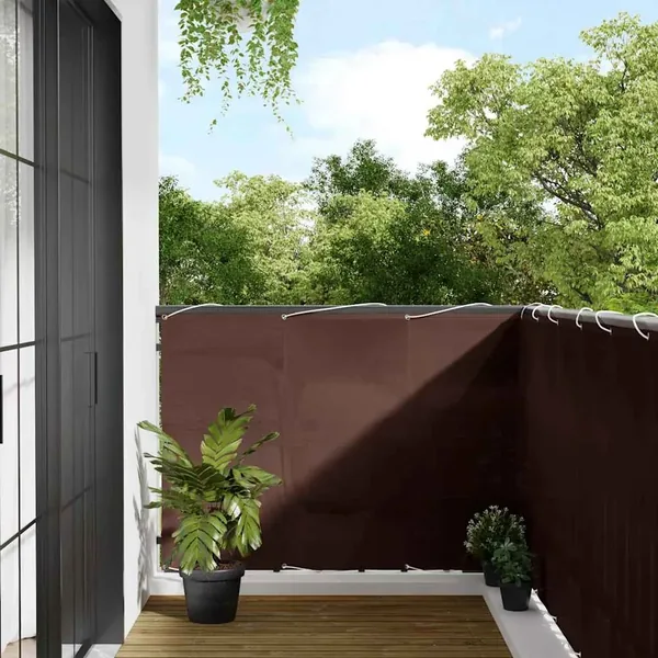 Écran de balcon marron 120x700 cm 100% polyester oxford