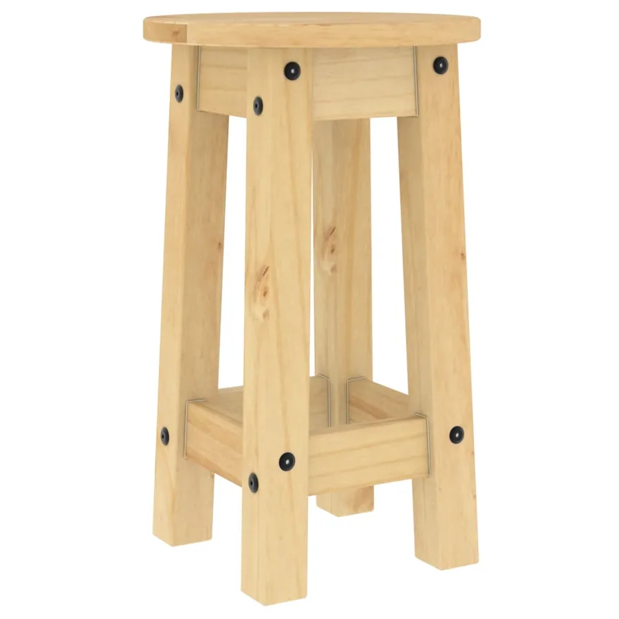 Tabourets de bar lot de 2 bois massif de pin - 4