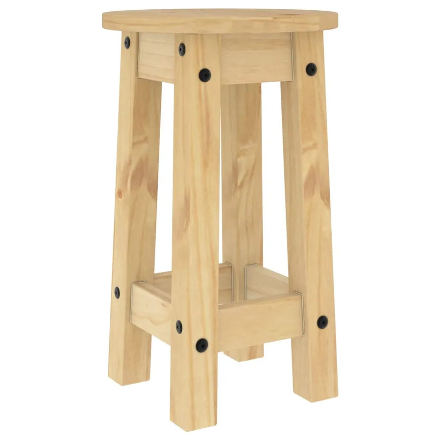 Tabourets de bar lot de 2 bois massif de pin - 7
