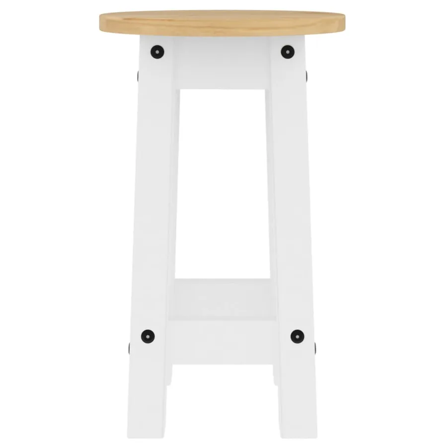 Tabourets de bar lot de 2 blanc bois massif de pin - 5