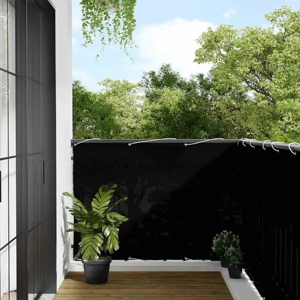 Écran de balcon noir 120x700 cm 100% polyester oxford