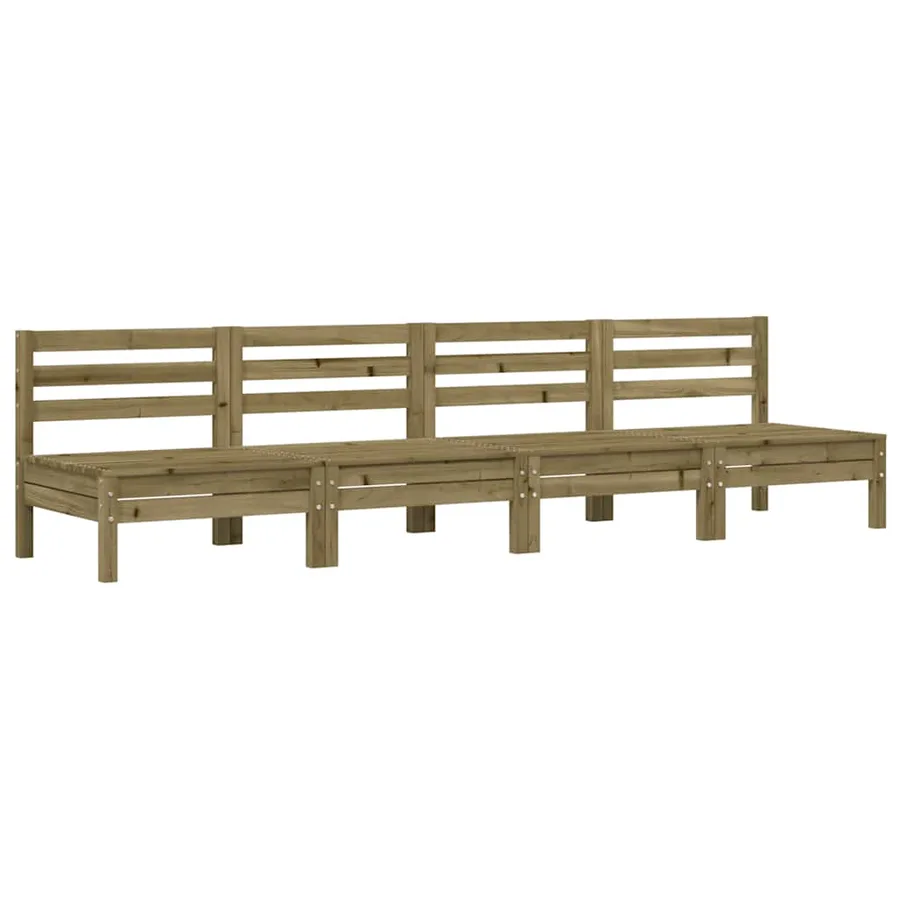 Canapés de jardin sans accoudoirs 4 pcs bois pin imprégné - 2